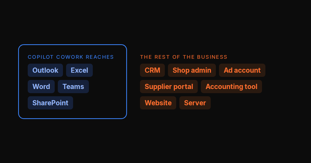 A Microsoft 365 egy dobozként, rajta kívül a CRM, a webshop, a hirdetési fiók és a szerver